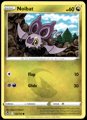 Pokémon Noibat 132/195 - Normal Common SWSH12: Silver Tempest EN