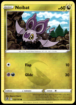 Pokémon Noibat 132/195 - Normal Common SWSH12: Silver Tempest EN