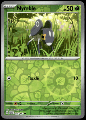 Pokémon Nymble 015/142 - Reverse Holofoil Common SV07: Stellar Crown EN