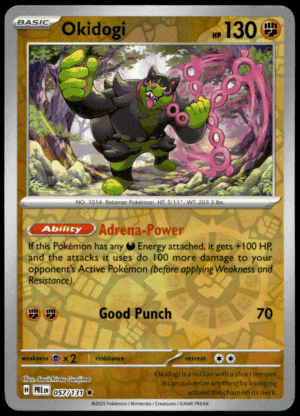 Pokémon Okidogi 057/131 - Reverse Holofoil Rare SV: Prismatic Evolutions EN