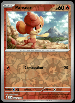 Pokémon Pansear 022/191 - Reverse Holofoil Common SV08: Surging Sparks EN