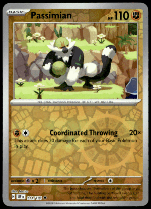 Pokémon Passimian 111/191 - Reverse Holofoil Uncommon SV08: Surging Sparks EN