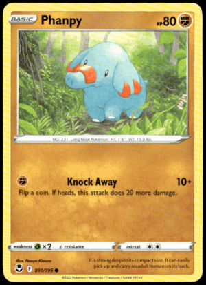 Pokémon Phanpy 091/195 - Normal Common SWSH12: Silver Tempest EN