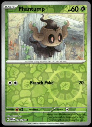 Pokémon Phantump 011/197 - Reverse Holofoil Common SV03: Obsidian Flames EN
