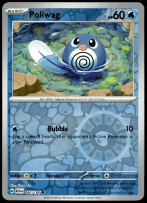 Pokémon Poliwag 060/165 - Reverse Holofoil Common SV: Scarlet & Violet 151 EN