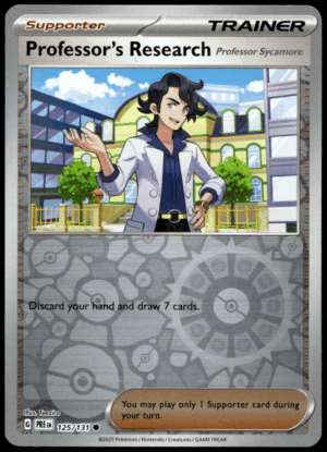 Pokémon Professor's Research [Professor Sycamore] 125/131 - Reverse Holofoil Common SV: Prismatic Evolutions EN