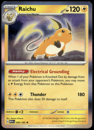 Pokémon Raichu 026/165 - Holofoil Rare SV: Scarlet & Violet 151 EN