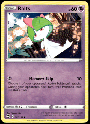 Pokémon Ralts 067/195 - Normal Common SWSH12: Silver Tempest EN