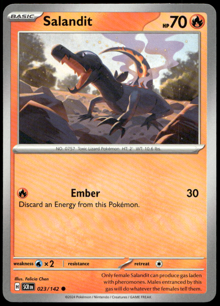 Pokémon Salandit 023/142 - Normal Common SV07: Stellar Crown EN