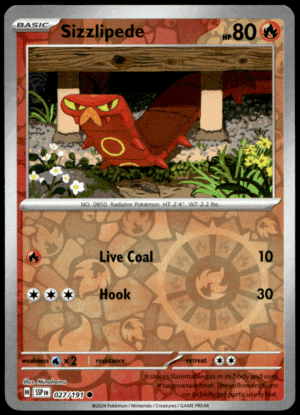 Pokémon Sizzlipede 027/191 - Reverse Holofoil Common SV08: Surging Sparks EN