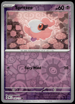 Pokémon Spritzee 038/131 - Reverse Holofoil Common SV: Prismatic Evolutions EN