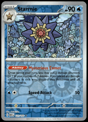 Pokémon Starmie 121/165 - Reverse Holofoil Rare SV: Scarlet & Violet 151 EN