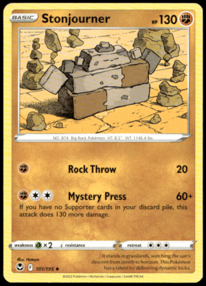 Pokémon Stonjourner 101/195 - Normal Uncommon SWSH12: Silver Tempest EN