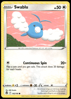 Pokémon Swablu 142/195 - Normal Common SWSH12: Silver Tempest EN