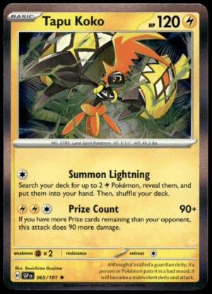 Pokémon Tapu Koko 065/191 - Holofoil Rare SV08: Surging Sparks EN