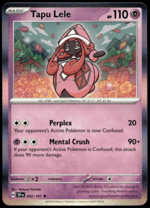 Pokémon Tapu Lele 092/191 - Holofoil Rare SV08: Surging Sparks EN