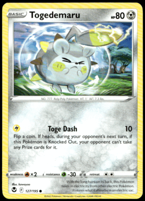 Pokémon Togedemaru 127/195 - Normal Common SWSH12: Silver Tempest EN