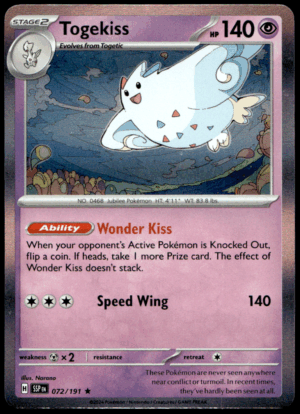 Pokémon Togekiss 072/191 - Holofoil Rare SV08: Surging Sparks EN