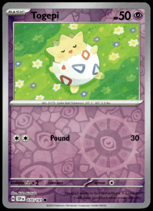 Pokémon Togepi 070/191 - Reverse Holofoil Common SV08: Surging Sparks EN