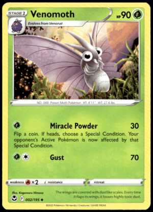 Pokémon Venomoth 002/195 - Normal Uncommon SWSH12: Silver Tempest EN