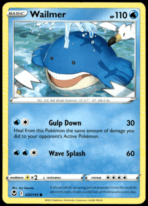 Pokémon Wailmer 037/195 - Normal Common SWSH12: Silver Tempest EN
