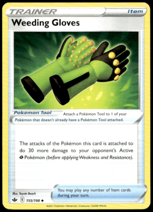 Pokémon Weeding Gloves 155/198 - Normal Uncommon SWSH06: Chilling Reign EN