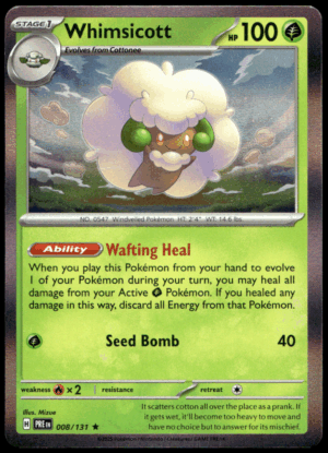 Pokémon Whimsicott 008/131 - Holofoil Rare SV: Prismatic Evolutions EN