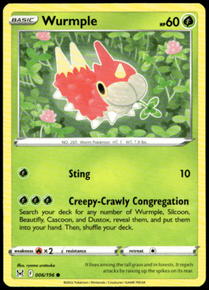 Pokémon Wurmple 006/196 - Normal Common SWSH11: Lost Origin EN