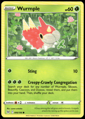 Pokémon Wurmple 006/196 - Normal Common SWSH11: Lost Origin EN