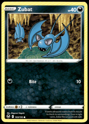 Pokémon Zubat 103/195 - Normal Common SWSH12: Silver Tempest EN