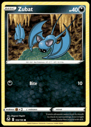 Pokémon Zubat 103/195 - Normal Common SWSH12: Silver Tempest EN