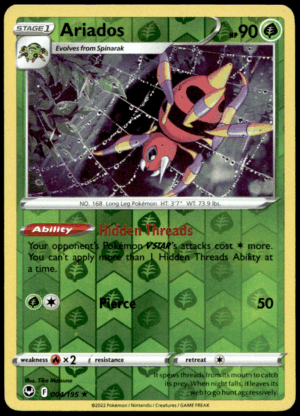 Pokémon Ariados 004/195 - Reverse Holofoil Holo Rare SWSH12: Silver Tempest EN