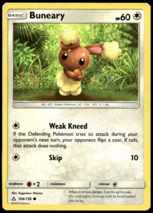 Pokémon Buneary 106/156 - Normal Common SM - Ultra Prism EN
