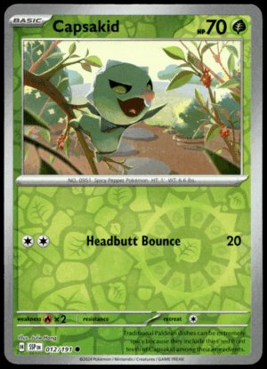 Pokémon Capsakid 012/191 - Reverse Holofoil Common SV08: Surging Sparks EN
