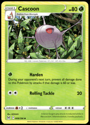 Pokémon Cascoon 009/196 - Normal Uncommon SWSH11: Lost Origin EN
