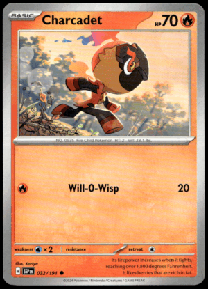 Pokémon Charcadet 032/191 - Normal Common SV08: Surging Sparks EN