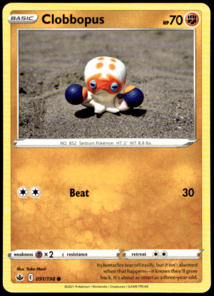 Pokémon Clobbopus 091/198 - Normal Common SWSH06: Chilling Reign EN