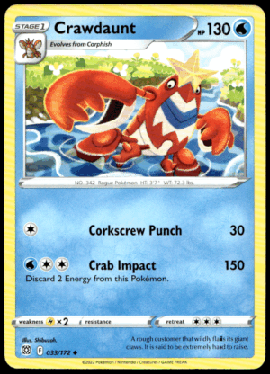 Pokémon Crawdaunt 033/172 - Normal Uncommon SWSH09: Brilliant Stars EN