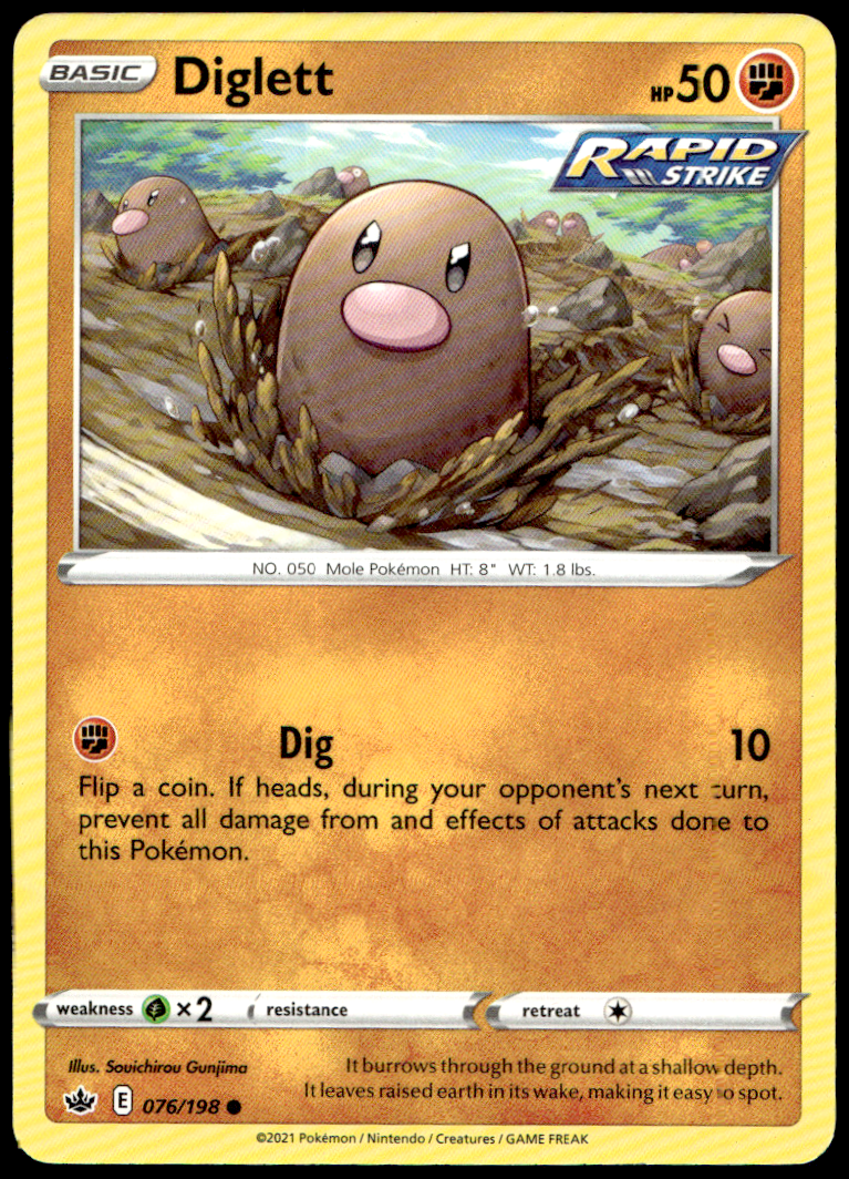 Pokémon Diglett 076/198 - Normal Common SWSH06: Chilling Reign EN
