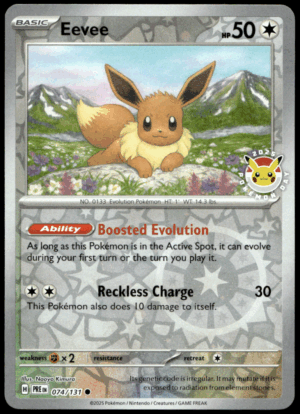Pokémon Eevee 074/131 - Reverse Holofoil Rare Miscellaneous Cards & Products EN