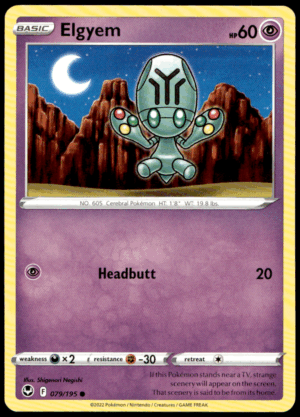 Pokémon Elgyem 079/195 - Normal Common SWSH12: Silver Tempest EN