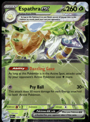Pokémon Espathra ex 006/091 - Holofoil Double Rare SV: Paldean Fates EN