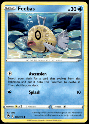 Pokémon Feebas 039/195 - Normal Common SWSH12: Silver Tempest EN