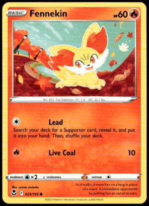 Pokémon Fennekin 025/195 - Normal Common SWSH12: Silver Tempest EN