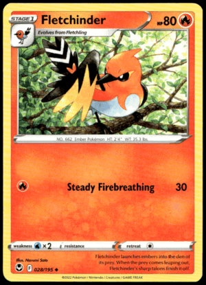 Pokémon Fletchinder 028/195 - Normal Uncommon SWSH12: Silver Tempest EN
