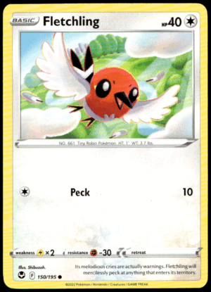 Pokémon Fletchling 150/195 - Normal Common SWSH12: Silver Tempest EN