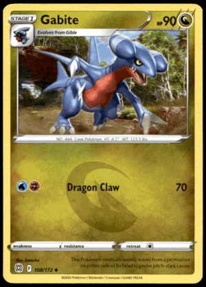 Pokémon Gabite 108/172 - Normal Uncommon SWSH09: Brilliant Stars EN