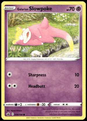 Pokémon Galarian Slowpoke 054/198 - Normal Common SWSH06: Chilling Reign EN