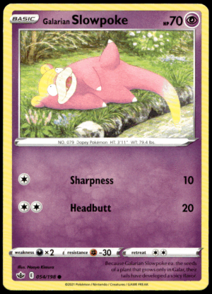 Pokémon Galarian Slowpoke 054/198 - Normal Common SWSH06: Chilling Reign EN