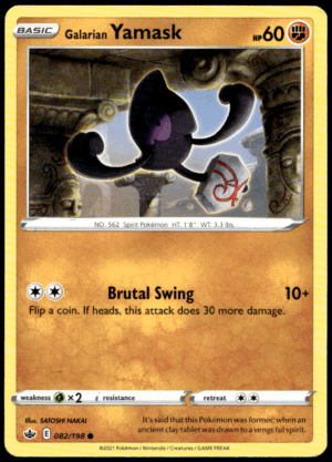Pokémon Galarian Yamask 082/198 - Normal Common SWSH06: Chilling Reign EN